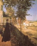 Camille Pissarro The road from versailles at Louveciennes oil painting